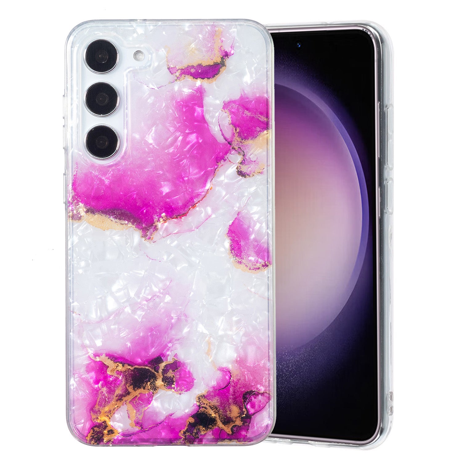 For Samsung Galaxy S23 Soft TPU Phone Case Shell Pattern Marble Flower IMD Cover For Samsung Galaxy S23 Soft TPU Phone Case Shell Pattern Marble Flower IMD Cover